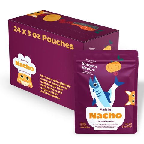 Made By Nacho Salmon Cuts in Gravy With Bone Broth Pouch Cat 3oz