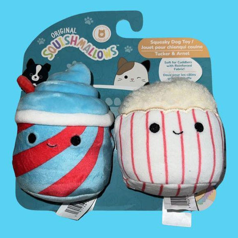 Squishmallows Squeaky Plush Toy Snacks Blue & White 3.5" 2 pack