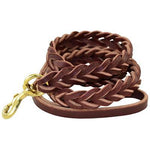 Ray Allen Braided Leather Leash Brown 36" (3 foot)