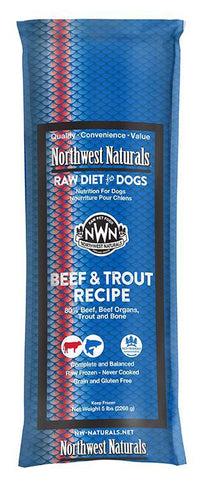 Northwest Naturals Beef & Trout Raw Frozen Chub 5lb