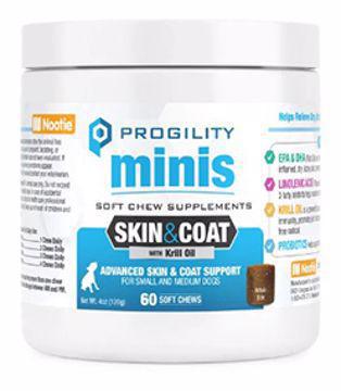 Nootie Progility Soft Chew Minis Skin & Coat Dog 60ct