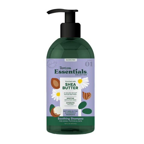 TropiClean Essentials Shampoo Shea Butter Dog/Cat 16oz