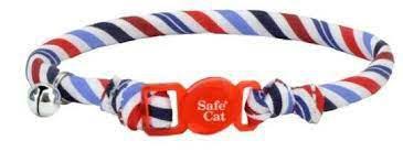 Coastal Safe Cat Round Fashion Collar Stripes 3/8" x 8"-12"