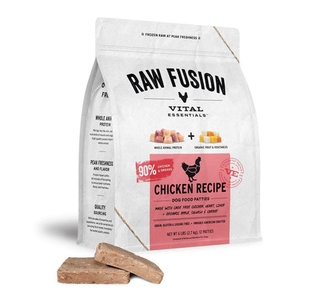 Vital Essentials Dog Raw Frozen Fusion Chicken Patties Dinner 6lb