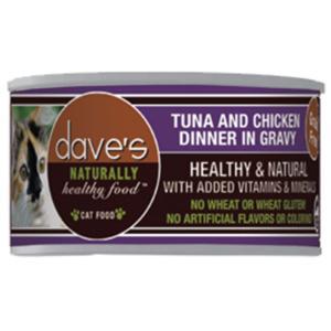 Dave's Pet Food Cat Naturally Healthy Tuna & Chicken in Gravy 2.8oz