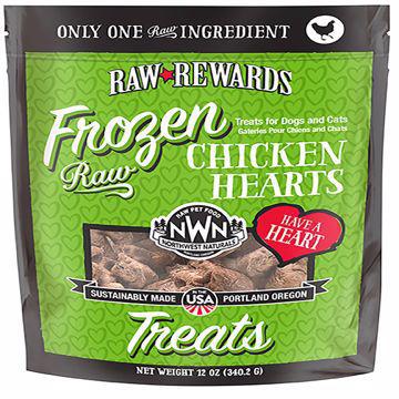 Northwest Naturals Raw Frozen Chicken Hearts Treat Dog/Cat 12oz