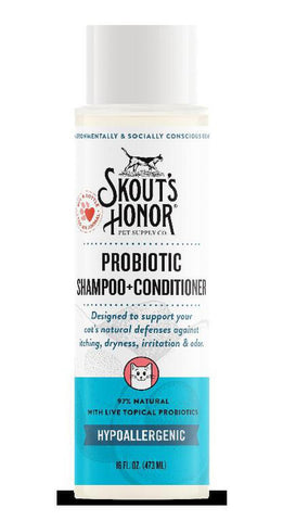 Skout's Honor Cat Probiotic Hypoallergenic Shampoo+Conditioner Fragrance Free 16oz