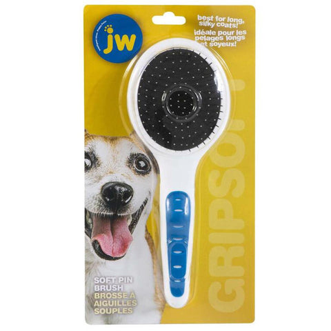 JW Dog Grip Soft Pin Brush Medium