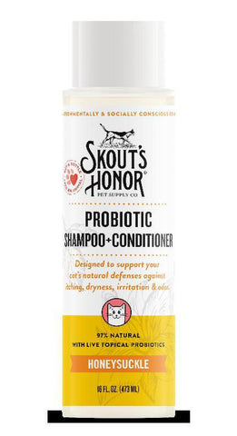 Skout's Honor Cat Probiotic Shampoo+Conditioner Honeysuckle 16 oz
