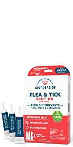 Wondercide Dog Flea & Tick Spot On Tube Peppermint 3pk