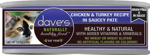 Dave's Cat GF Saucy Chicken & Turkey 5.50z