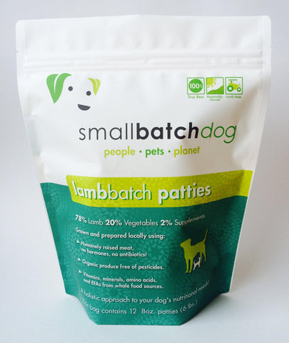 SmallBatch Dog Frozen Raw Lamb 8oz Patties, 6lb Bag