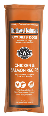 Northwest Naturals Dog Frozen Raw Diet Chub Chicken & Salmon 5lb