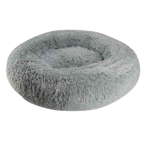 Arlee Shaggy Donut Charcoal Dog Bed