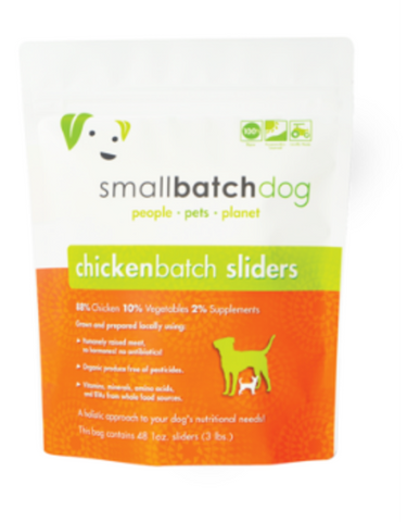 SmallBatch Dog Raw Frozen Chicken 1oz Sliders, 3lb Bag