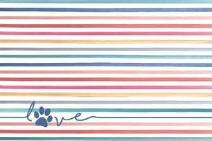 TarHong Love Stripes Pet Placemat 11.5" x 19"
