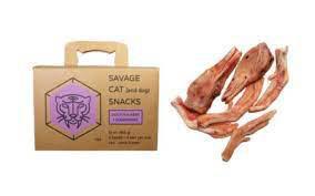Savage Cat & Dog Frozen Duck Head & Feet 4pk
