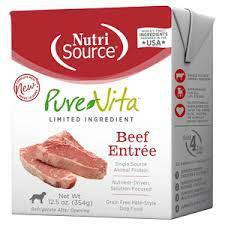 NutriSource Pure Vita Dog GF Beef Entree Tetra Pack 12.5oz