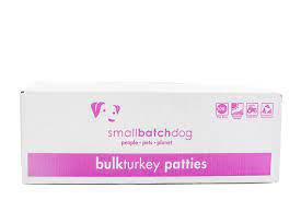 SmallBatch Dog Frozen Raw Bulk Patties Turkey 18lb