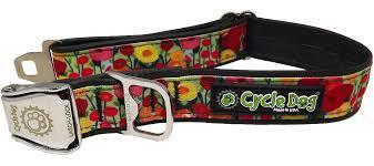 Cycle Dog Collar Metal Flowers Spring Floral