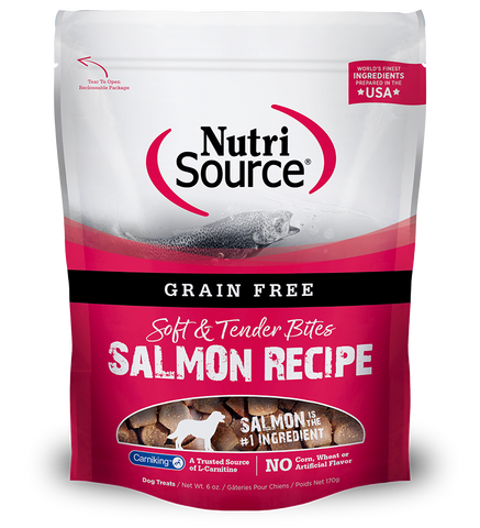 NutriSource Dog GF Salmon Bites Treats 6oz