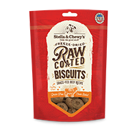 Stella & Chewy's Dog Raw Coated Biscuits Grass Fed Beef Treat 9oz