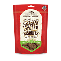 Stella & Chewy's Dog Raw Coated Biscuits Cage Free Duck Treat 9oz