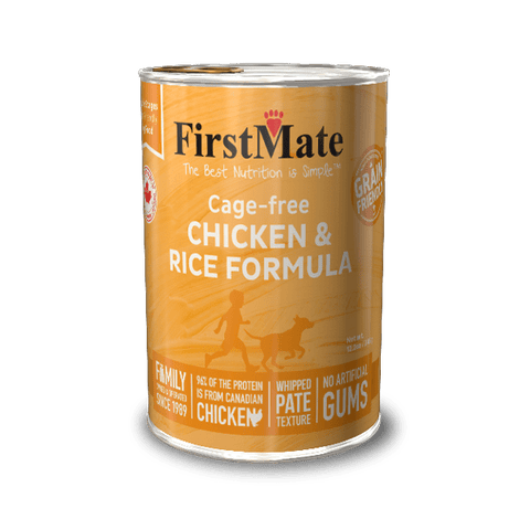 FirstMate Grain Friendly Cage Free Chicken & Rice Formula Dog Can Food 12.2oz