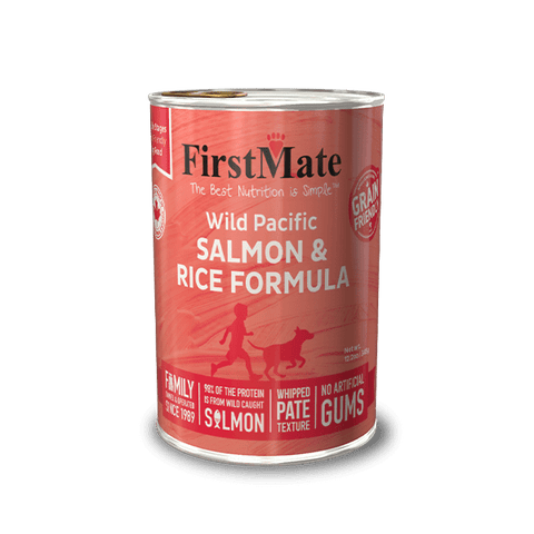 FirstMate Grain Friendly Wild Pacific Salmon & Rice Formula Dog Can Food 12.2oz