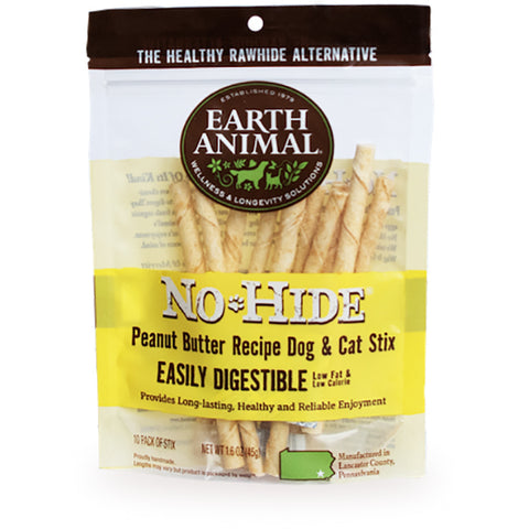 Earth Animal No-Hide Peanut Butter Stix 10pc