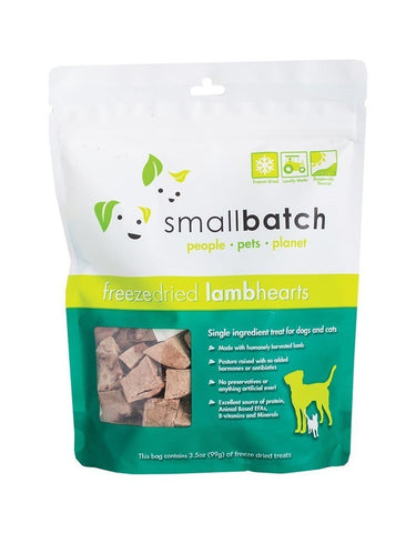 SmallBatch Dog Lamb Hearts Freeze Dried 3.5oz