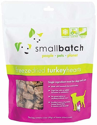 Smallbatch Dog Turkey Hearts Freeze Dried Bag 3.5oz