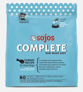 Sojos Dog Freeze Dried Complete Turkey Recipe