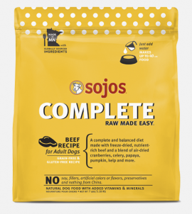 Sojos Dog Freeze Dried Complete Beef Recipe