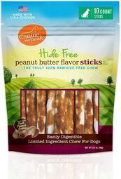 Canine Natural Hide Free 5" Stick Peanut Butter Chew 10pk
