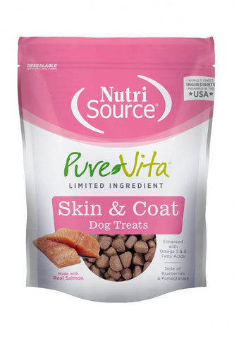 NutriSource Pure Vita Dog Skin & Coat Salmon Treats 6oz