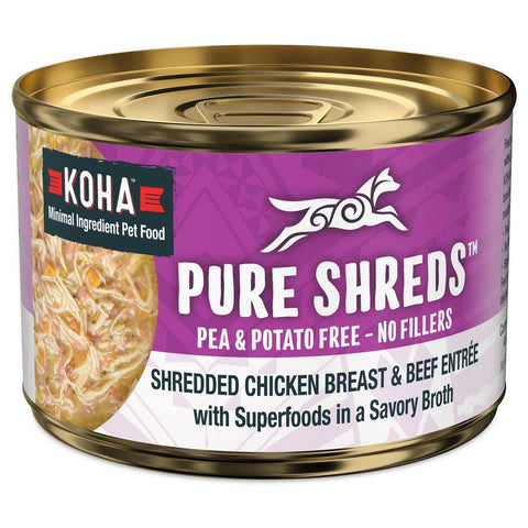 Koha Dog Pure Shreds Chicken & Beef Grain Free Can 5.5oz