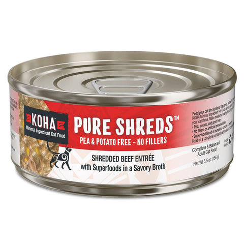 Koha Cat Pure Shreds Beef Can Grain Free 2.8oz