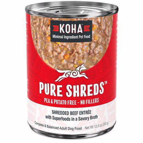Koha Dog Pure Shreds Beef Can Grain Free 12.5oz