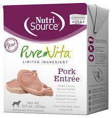 NutriSource Pure Vita Dog GF Pork Entree Tetra Pack