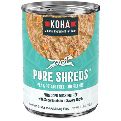 Koha Dog Pure Shreds Duck Can GF 12.5oz