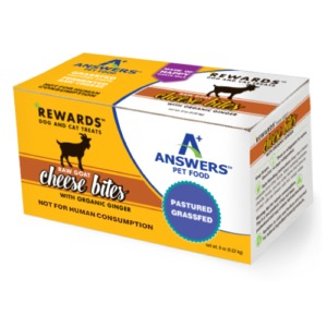 Answers Rewards Raw Goat Cheese/Ginger Treat Dog/Cat 8oz