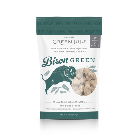 Green Juju Dog Freeze Dried Bison Green