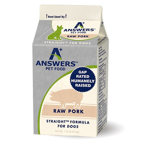 Answers Dog Straight Pork Frozen Diet 4lb