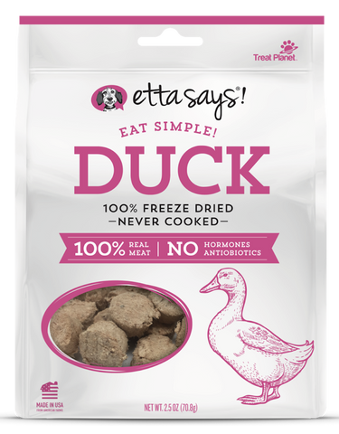 Etta Says Freeze Dried Eat Simple 100% Duck Dog Treat 2.5oz