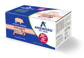 Answers Dog Detailed Pork Frozen Diet 8-8oz Patties 4lb