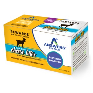 Answers Rewards Raw Goat Cheese/Blueberries Treat Dog/Cat 8oz