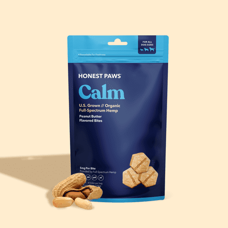 Honest Paws Roasted Peanut Butter CBD Calming Bites 9.5oz