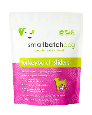 SmallBatch Dog Raw Frozen Turkey 1oz Sliders, 3lb Bag