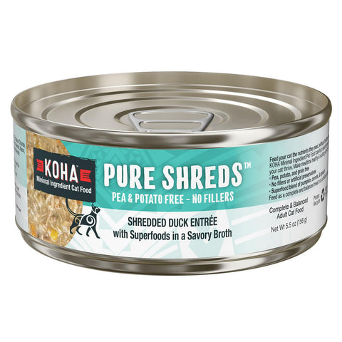 Koha Cat Pure Shreds Duck Can Grain Free 2.8oz